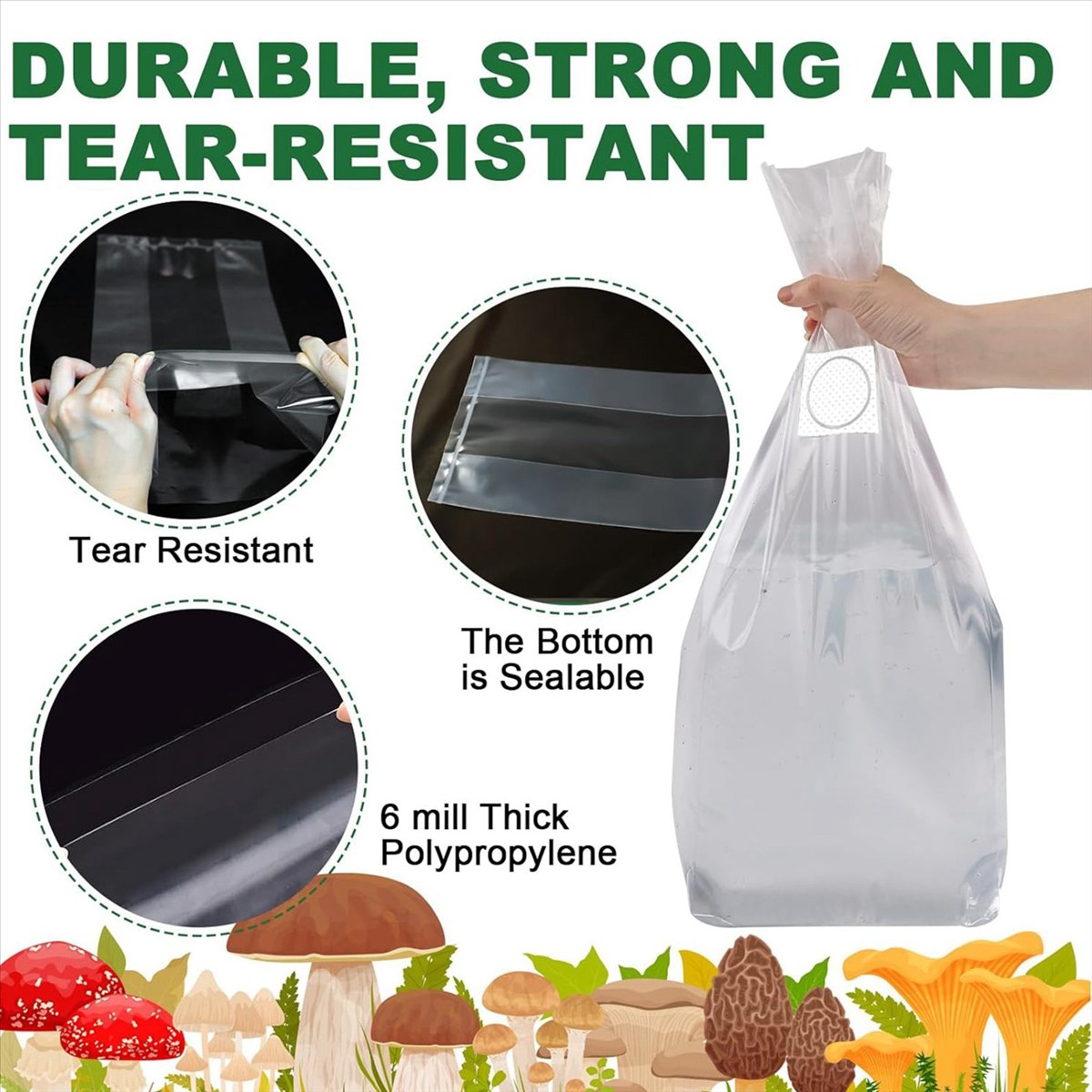 Mushroom Grow Bags,25 Pack Pol - Mushroom Spawn Bag review and price