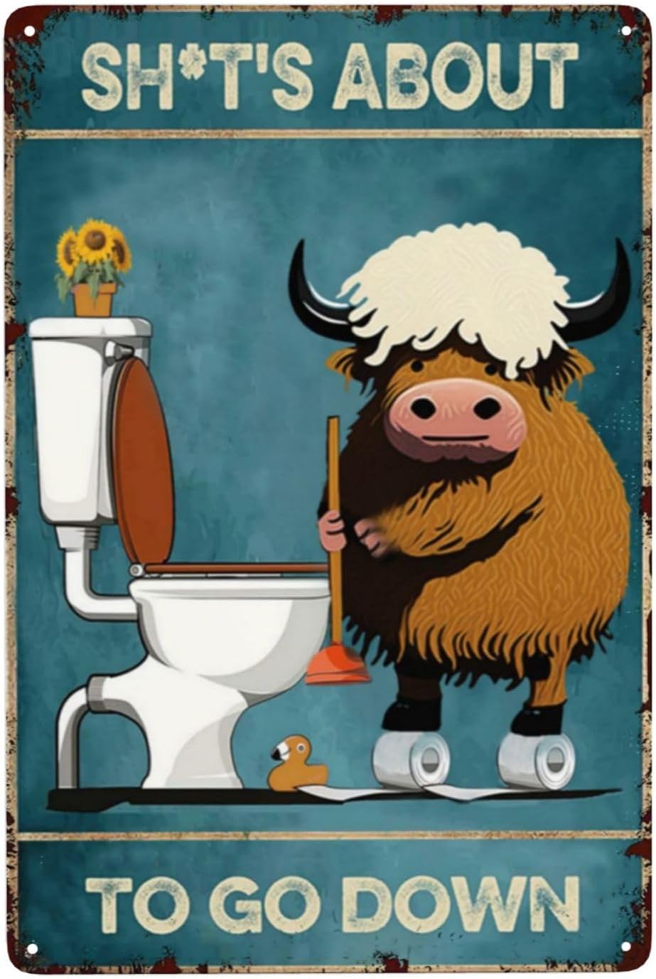 Farmhouse Cow Metal Poster 8X1 - Agriculture Farm House review and price