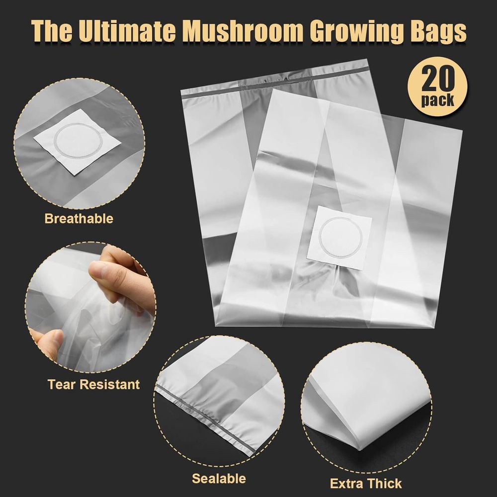 Mushroom Spawn Bags, 20Pcs Lar - Mushroom Spawn Bag review and price