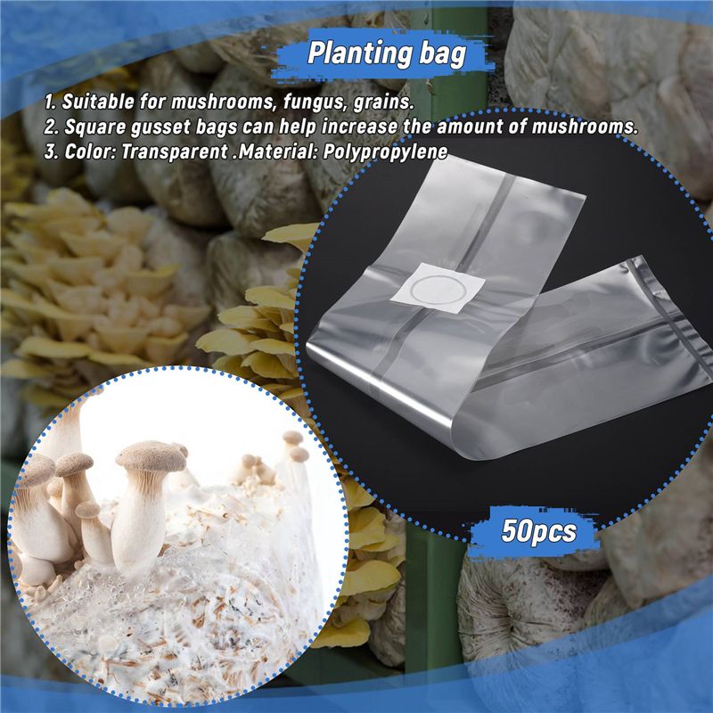 50Pcs 10X20 Inch PVC Mushroom  - Mushroom Spawn Bag review and price