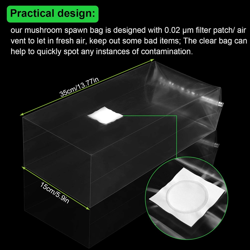 100Pcs Mushroom Growing Bag Sp - Mushroom Spawn Bag review and price