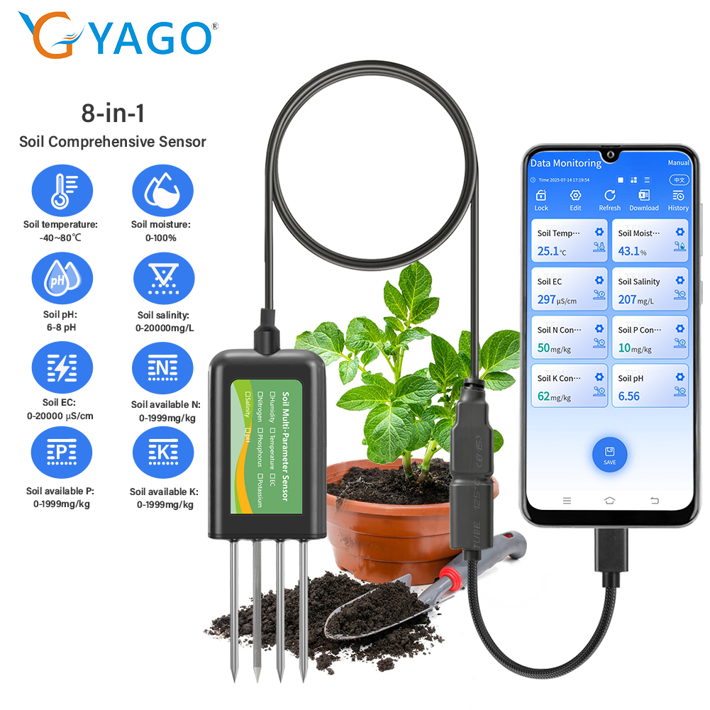YAGO Soil Sensor 8 in 1 for Ag - Precision Farming Smart Agriculture review and price