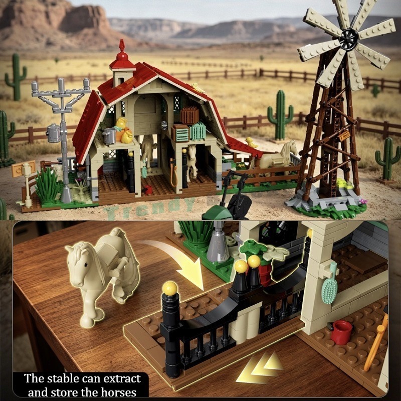 1359PCS Western Windmill Ranch - Agriculture Farm House review and price